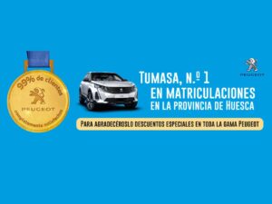 Tumasa repite como nº1 en matriculaciones de la provincia de Huesca con la marca Peugeot
