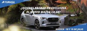 Imagen del nuevo Mazda CX60, y el texto ¿Quieres probar en exclusiva el nuevo Mazda CX60?